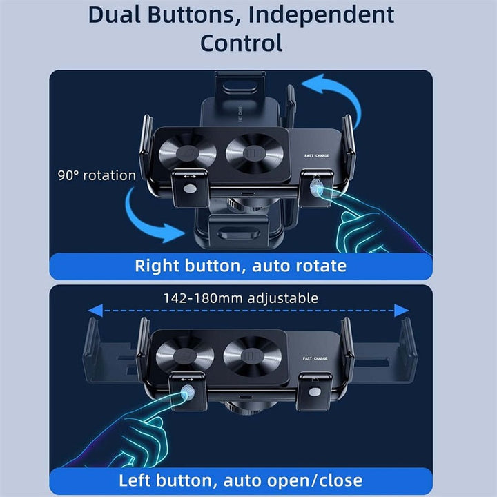 BowLift | Wireless car charger with two coils for phone mounting