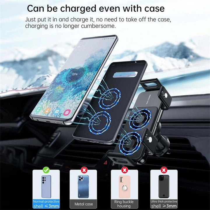 BowLift | Wireless car charger with two coils for phone mounting