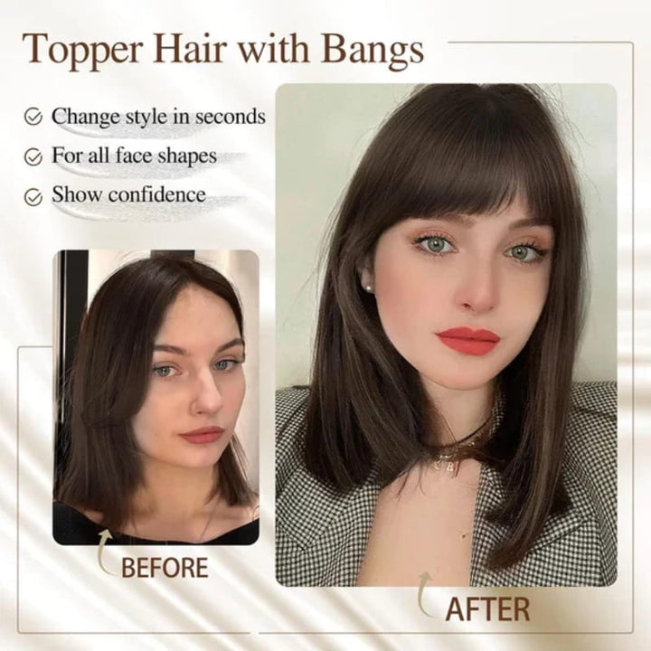 BowLift | Natural Hairpiece with Bangs for Women