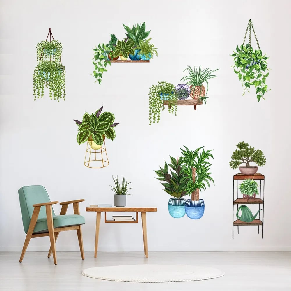 BowLift | 3D wall sticker with green plant