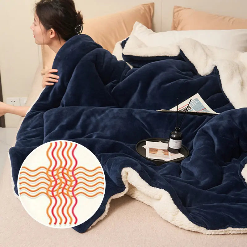 BowLift | HugLuxe Reversible Blanket – Velvet & Lambswool for All Seasons