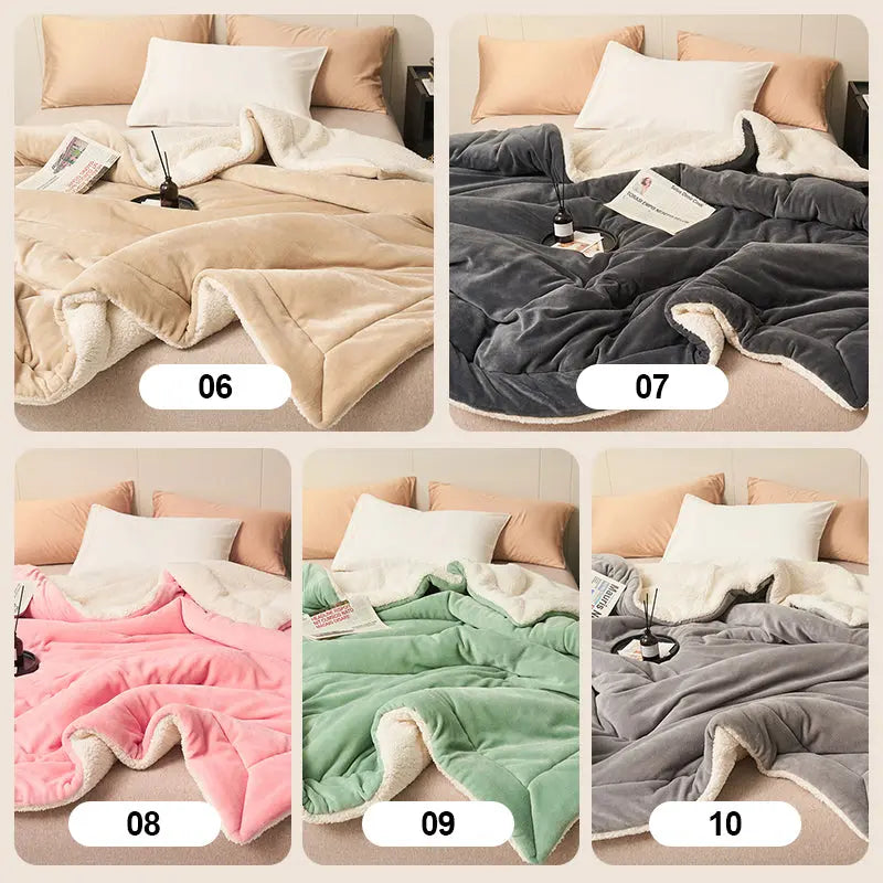 BowLift | HugLuxe Reversible Blanket – Velvet & Lambswool for All Seasons