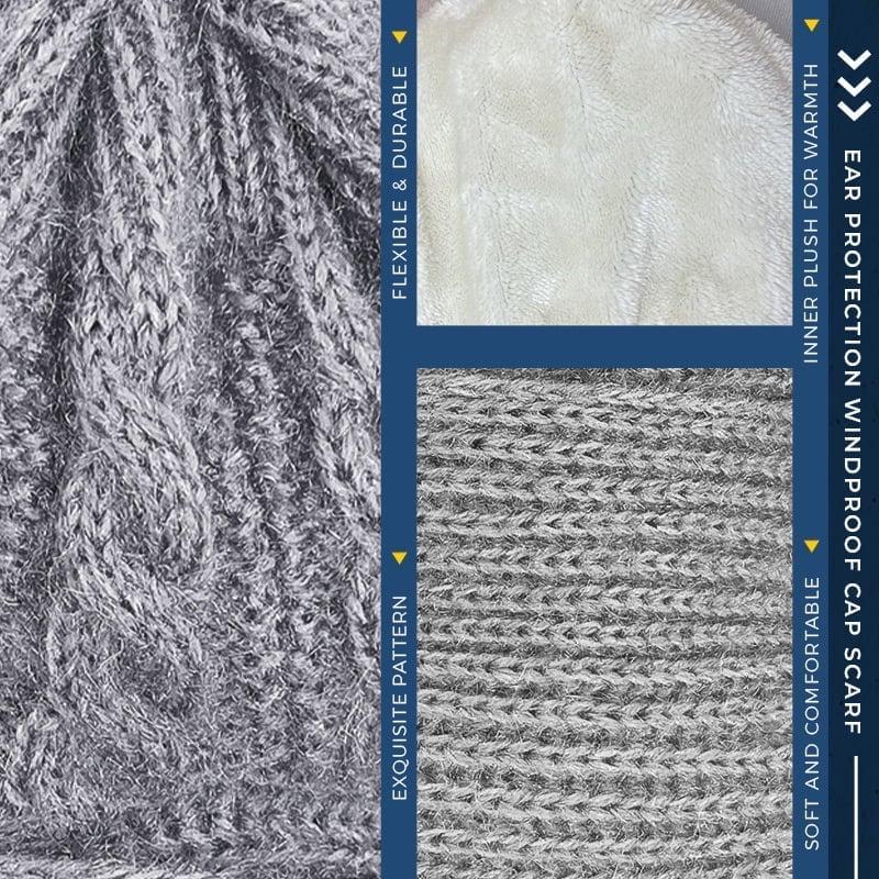BowLift | Padded And Thick Hood With Scarf, One-Piece Hat, Warm Wind And Snow Hat