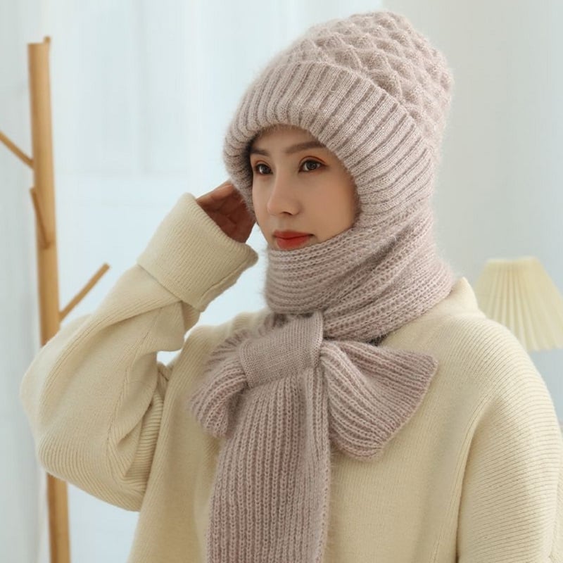 BowLift | Padded And Thick Hood With Scarf, One-Piece Hat, Warm Wind And Snow Hat