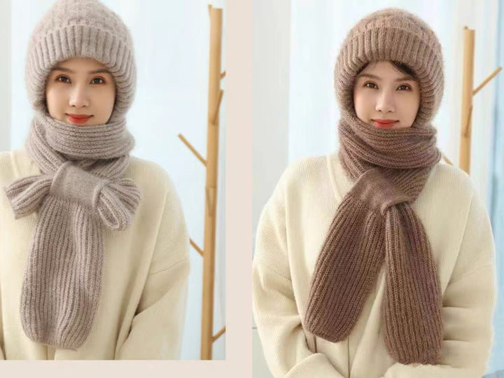 BowLift | Padded And Thick Hood With Scarf, One-Piece Hat, Warm Wind And Snow Hat