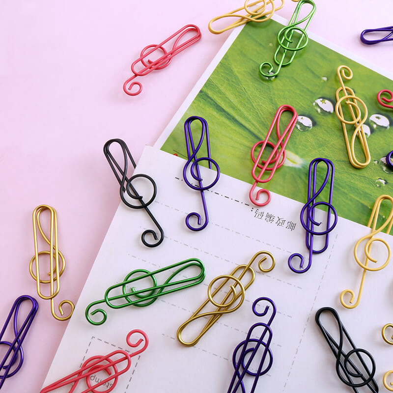 BowLift |  Multicolored musical clips in metal (100 pcs)