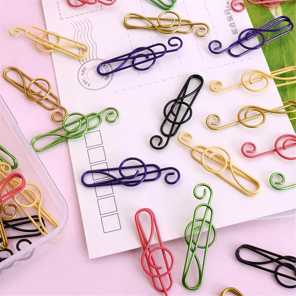 BowLift |  Multicolored musical clips in metal (100 pcs)