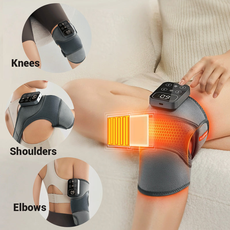 BowLift | Heated Knee Brace with Massage | Adjustable Thermal & Vibration Support | USB/Wall Powered