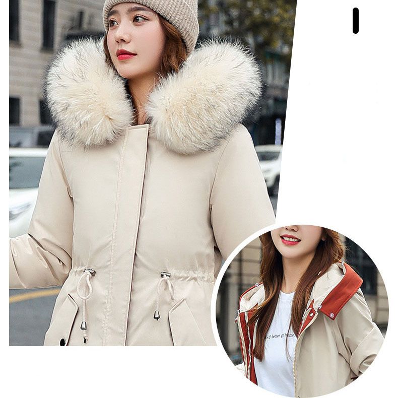 BowLift | Winter coat with hood and fur collar, casual parka for women