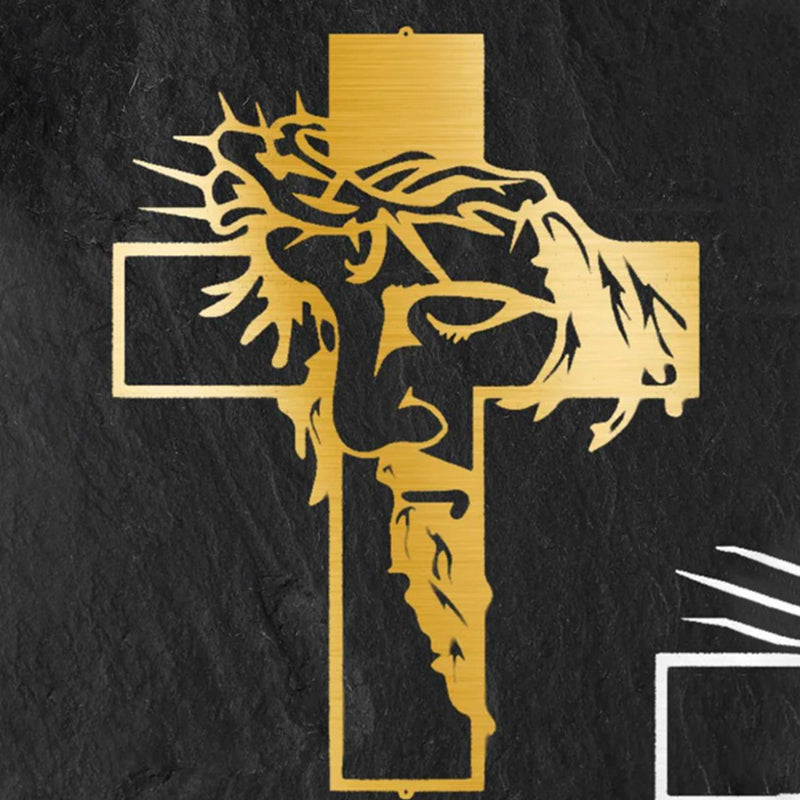 BowLift | Jesus Cross Metal Sign Christ Wall Decoration