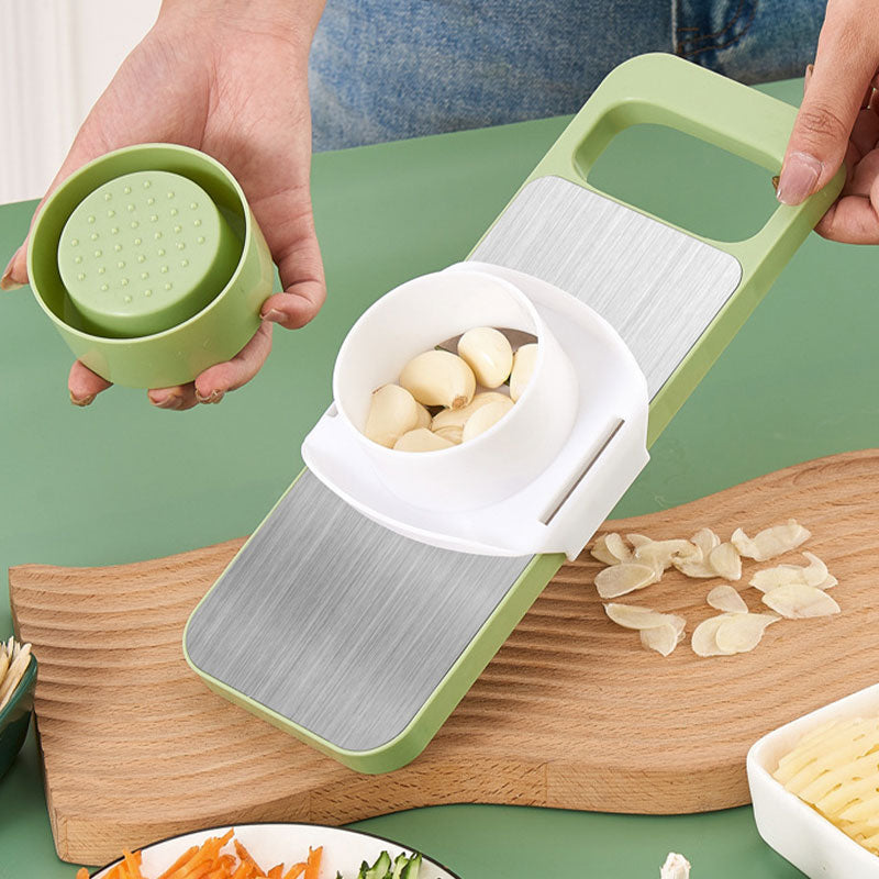 BowLift | Multi-functional 7-in-1 kitchen chopper in stainless steel with hand protection