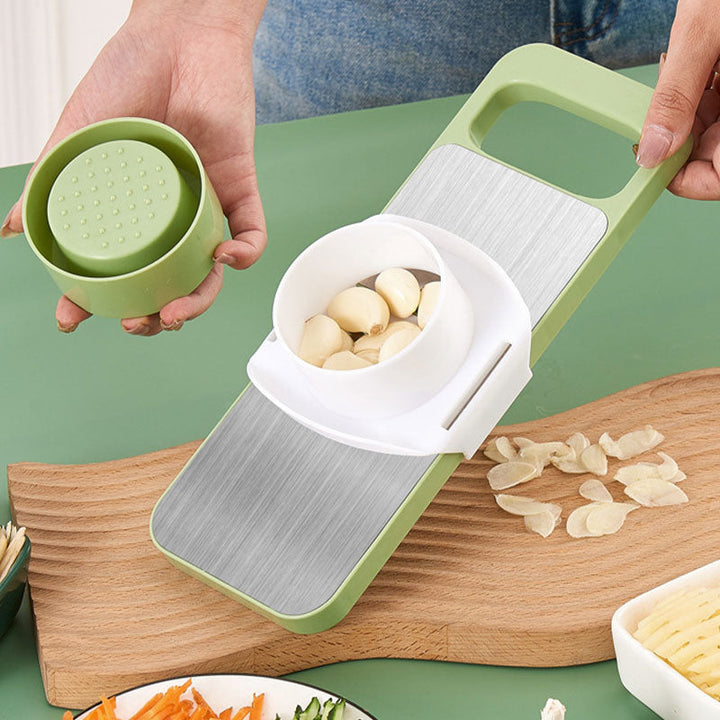BowLift | Multi-functional 7-in-1 kitchen chopper in stainless steel with hand protection