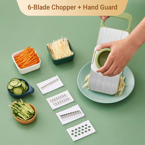 BowLift | Multi-functional 7-in-1 kitchen chopper in stainless steel with hand protection