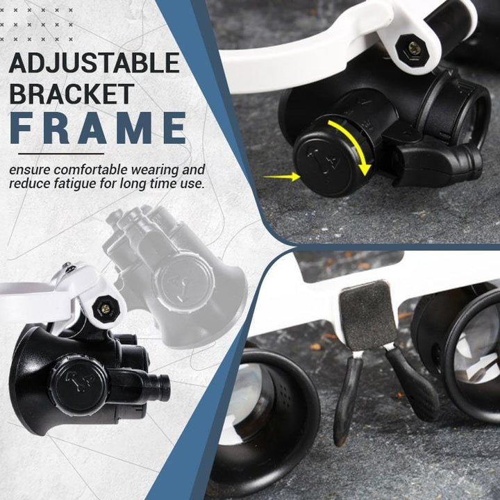 BowLift | LED glasses with magnifying lenses (8x 15x 23x)