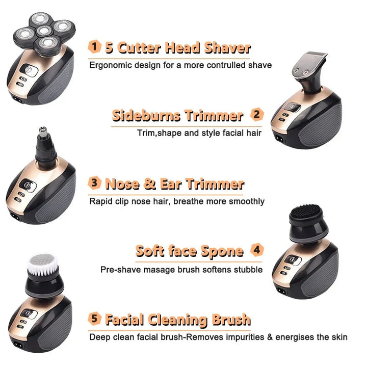 BowLift |  5-in-1 multifunctional 4D electric shaver