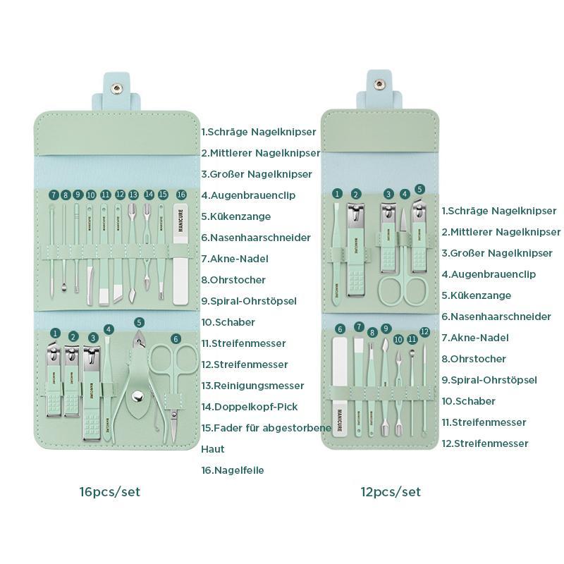 Nail Clipper Set portable 12/16 pieces with case | Bowlift