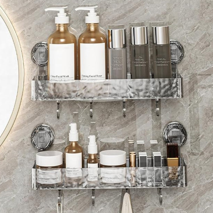 BowLift | Wall-mounted detachable suction cup shelf with hooks