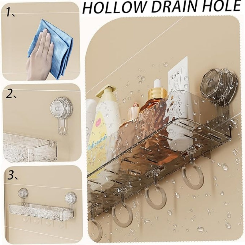 BowLift | Wall-mounted detachable suction cup shelf with hooks