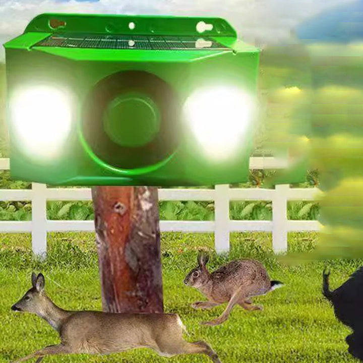 BowLift | Solar Animal Repellent Device | Flashing LED & Sound Alarm | Outdoor Weather-Resistant
