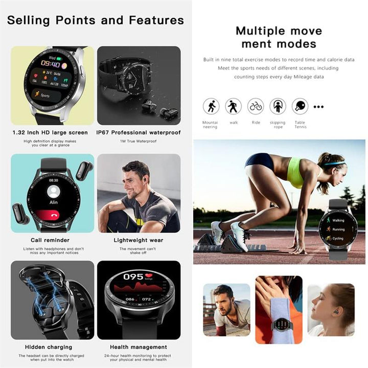 2-in-1 Smartwatch with integrated headphones | Bowlift