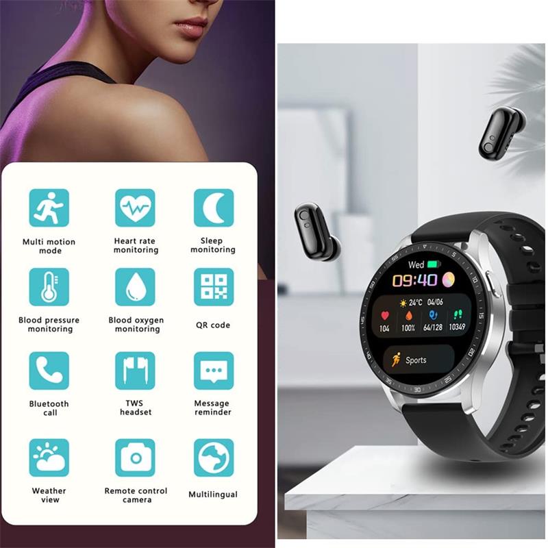 2-in-1 Smartwatch with integrated headphones | Bowlift