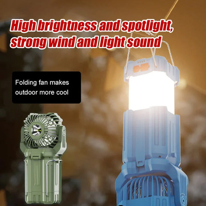 Solar LED Strong Light Outdoor Fan Lantern | Bowlift