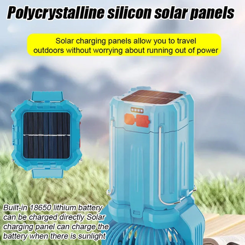Solar LED Strong Light Outdoor Fan Lantern | Bowlift