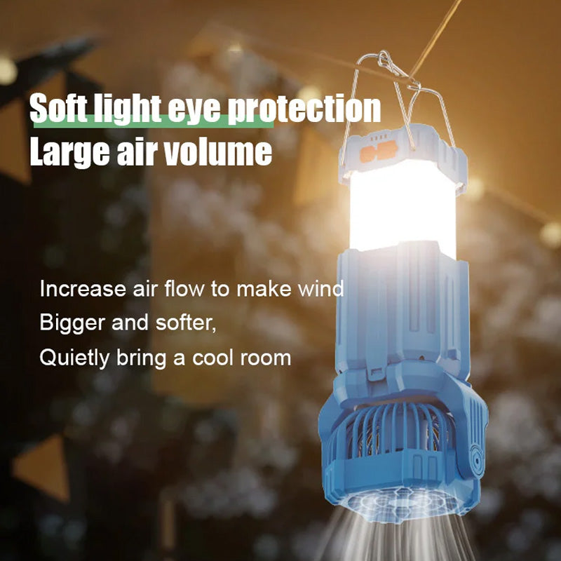 Solar LED Strong Light Outdoor Fan Lantern | Bowlift