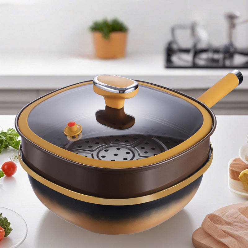 BowLift | [Titanium Extreme Non-Stick Frying Pan] Revolution in the kitchen, easy cooking without oil smoke!