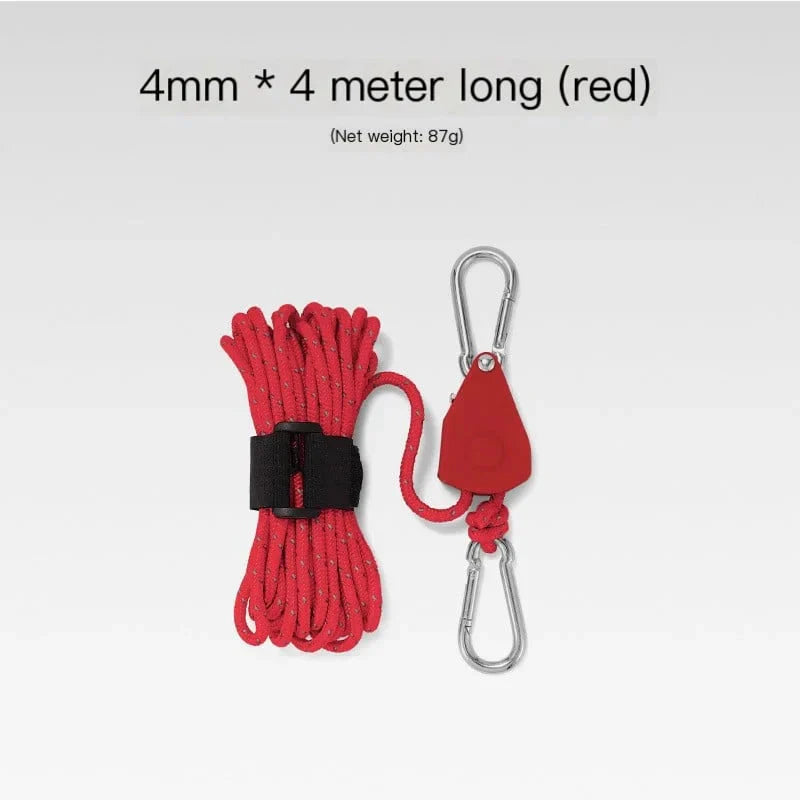BowLift | Portable Adjustable Fix Tent High Strength Quick Release Pulley Camping Rope