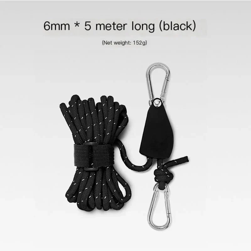 BowLift | Portable Adjustable Fix Tent High Strength Quick Release Pulley Camping Rope