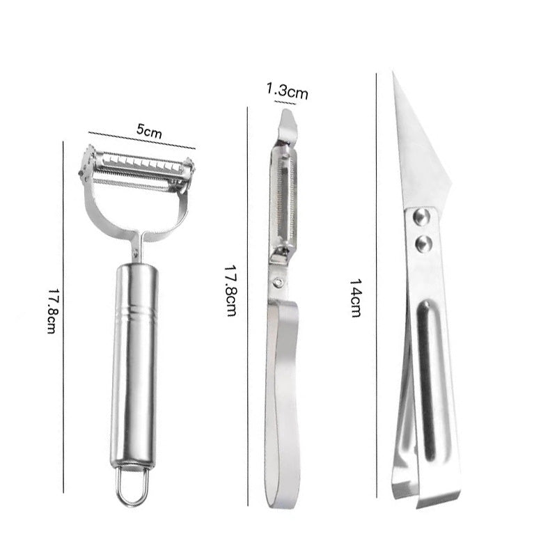 BowLift | 3-piece set with peeling tools in stainless steel