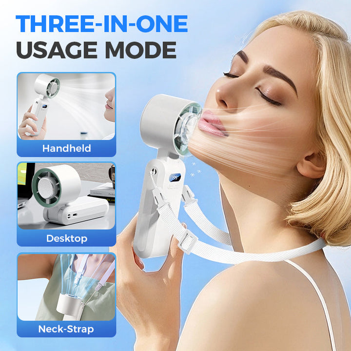 Personal Misting Fan for Outdoor Sports, Travel & Gym | Rechargeable, 3 Speeds, Instant Cooling Relief | Bowlift