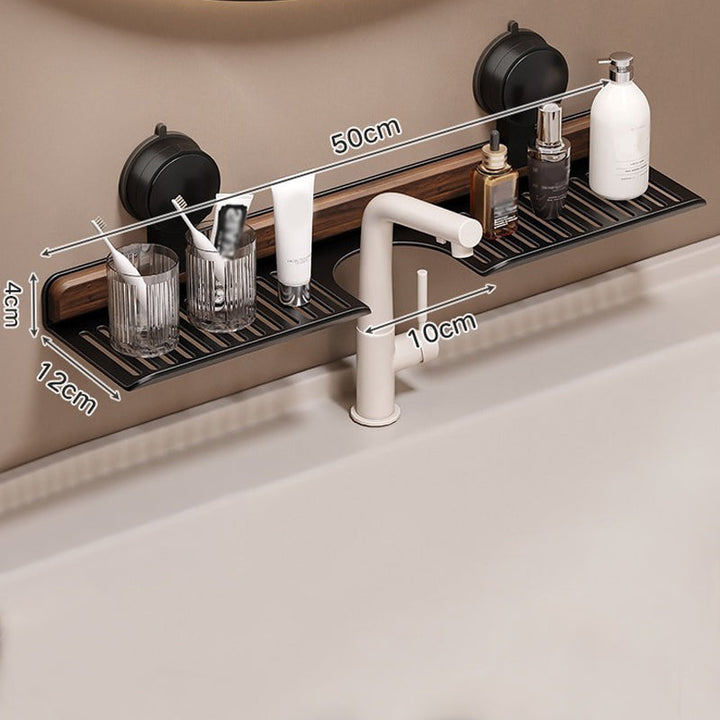 BowLift | Shelf with suction cups in walnut