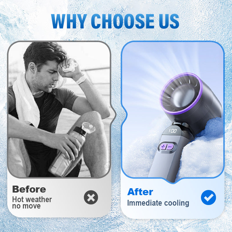 Portable Handheld Turbo Fan – Super Powerful Breeze, Ultra-Light & Perfect for Travel  | Bowlift
