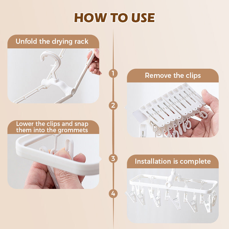 BowLift | 12-clip collapsible and windproof drying rack