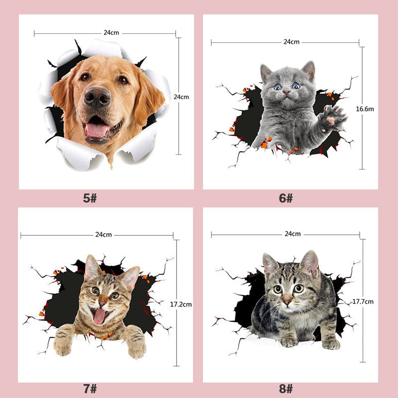 BowLift | 3D stickers with cats and dogs that can be removed