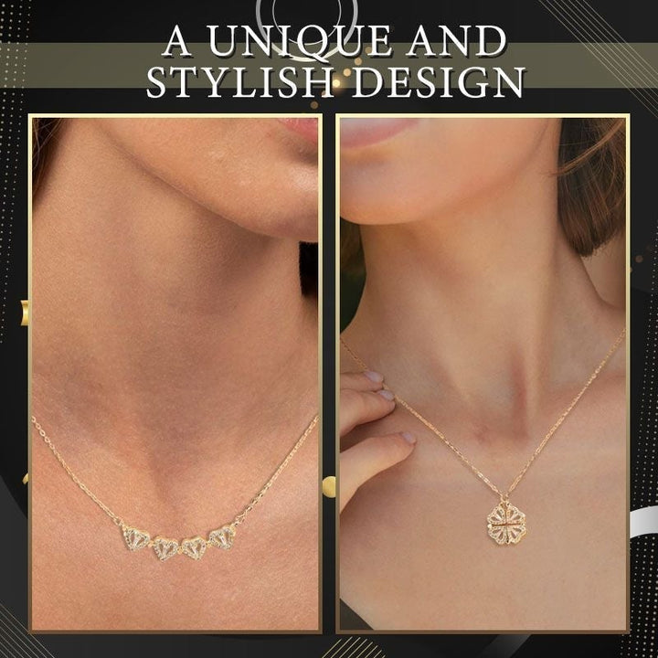 BowLift | Heart-shaped necklace with four leaves