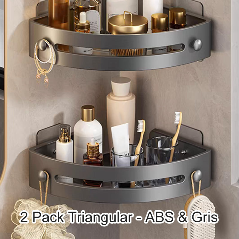 BowLift | Corner shower shelf without drilling with hooks