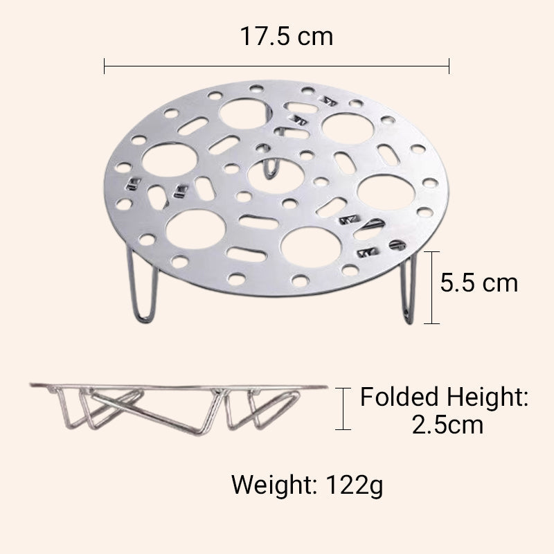 BowLift | Silver-colored steamer rack in stainless steel with support for cooking