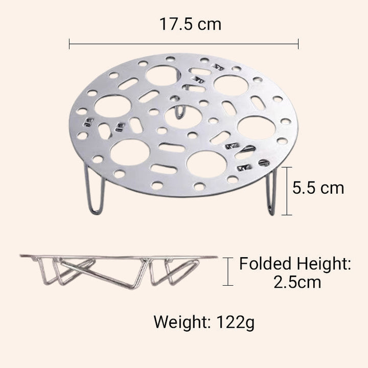 BowLift | Silver-colored steamer rack in stainless steel with support for cooking