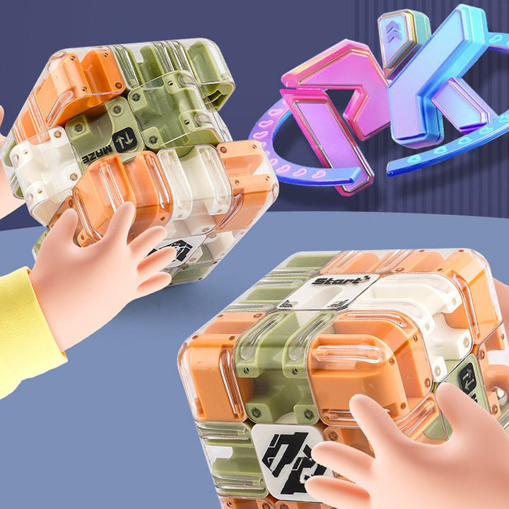 3D labyrinth cube with metal ball | Bowlift