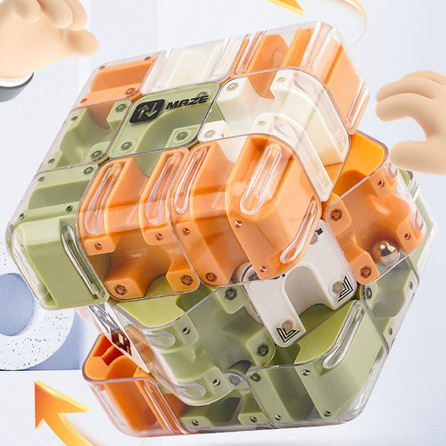 3D labyrinth cube with metal ball | Bowlift