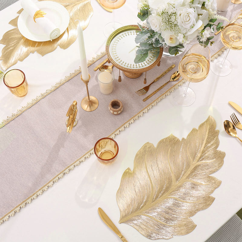 Gold Leaf Luxury Placemat – 3D Elegant Table Mat made of PVC | Bowlift