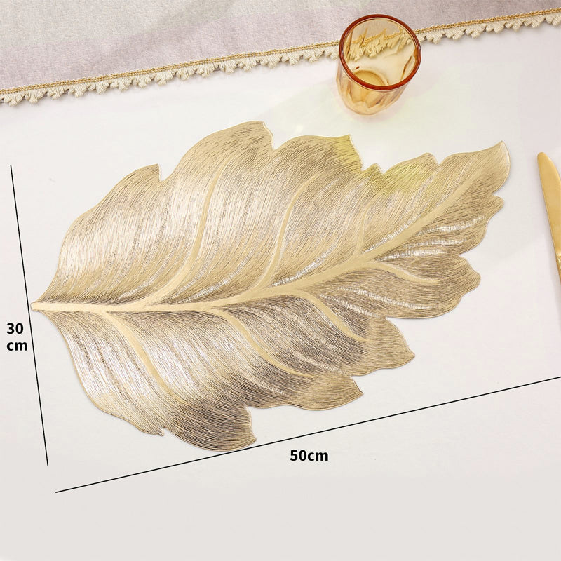 Gold Leaf Luxury Placemat – 3D Elegant Table Mat made of PVC | Bowlift