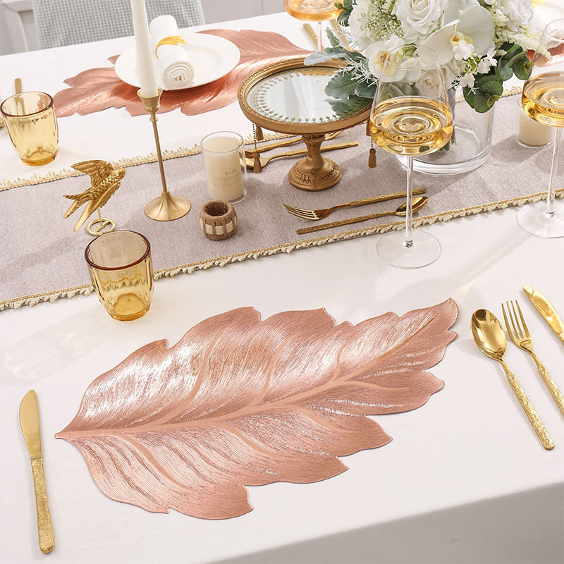 Gold Leaf Luxury Placemat – 3D Elegant Table Mat made of PVC | Bowlift