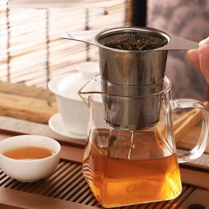 BowLift | Stainless steel tea filter with double handles and lid