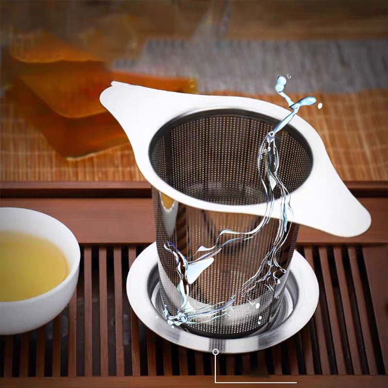 BowLift | Stainless steel tea filter with double handles and lid
