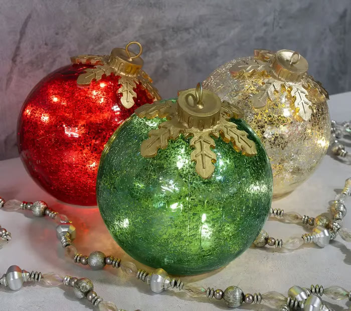 BowLift | GlowSphere LED Christmas Ball – Warm Ambient Lighting with Timer Function