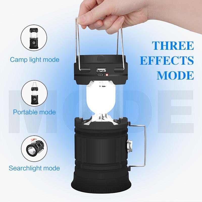 3-in-1 LED camping lantern with flickering flame | Bowlift